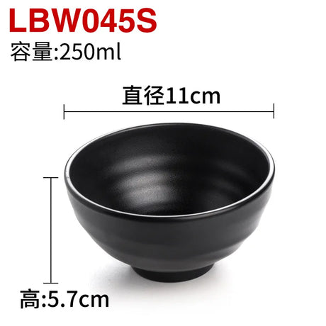 Melamine Black Small Bowl Fruit Fast Food Tableware Rice Soup Bowls Restaurant Dipping Sauce Dish Container Kitchen Utensils