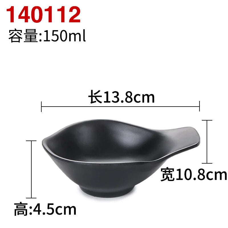 Melamine Black Small Bowl Fruit Fast Food Tableware Rice Soup Bowls Restaurant Dipping Sauce Dish Container Kitchen Utensils