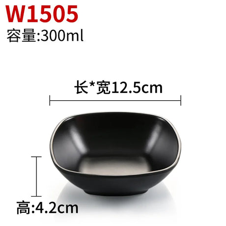 Melamine Black Small Bowl Fruit Fast Food Tableware Rice Soup Bowls Restaurant Dipping Sauce Dish Container Kitchen Utensils