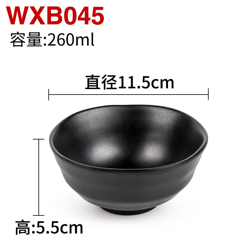 Melamine Black Small Bowl Fruit Fast Food Tableware Rice Soup Bowls Restaurant Dipping Sauce Dish Container Kitchen Utensils