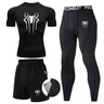 Men 3Pc Set Winter Thermal Underwear Compression Sports Suit Long Johns Clothes Running Tracksuit Wear Exercise Workout Tights