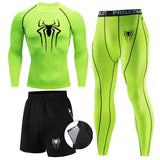 Men 3Pc Set Winter Thermal Underwear Compression Sports Suit Long Johns Clothes Running Tracksuit Wear Exercise Workout Tights