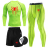 Men 3Pc Set Winter Thermal Underwear Compression Sports Suit Long Johns Clothes Running Tracksuit Wear Exercise Workout Tights