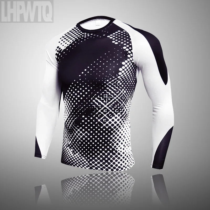 Men Compression Jogging suit Winter Thermal underwear Sports Suits Warm Men's Tracksuit rash guard MMA Clothing track suit 3XL