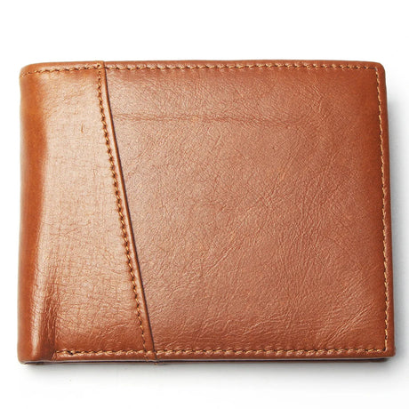 Men Fashion Stitching Style Pattern Real Leather Wallet Thin Slim Card Holder Men's Bifold Purse