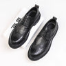 Men Korea Leather Platform Oxfords Slip On Thick Tottom For Male Derby Shoes Casual Loafers Mens Square Toe Formal Dress Shoes