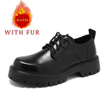 Men Korea Leather Platform Oxfords Slip On Thick Tottom For Male Derby Shoes Casual Loafers Mens Square Toe Formal Dress Shoes