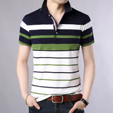 Men'S Classic Striped Polo Shirt Cotton Short Sleeve 2023 Summer Plus Oversize M-XXXXL