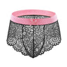 Men Sexy Crossdressing Erotic Sissy Lingerie See Through Mesh Lace Gay Underwear Male Bra Top Transparent Boxers Fetish Customs