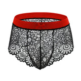 Men Sexy Crossdressing Erotic Sissy Lingerie See Through Mesh Lace Gay Underwear Male Bra Top Transparent Boxers Fetish Customs