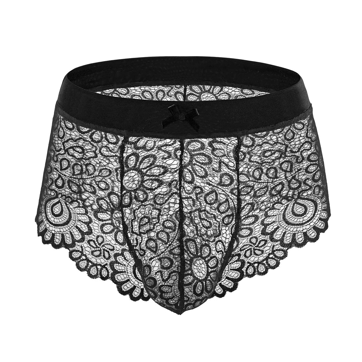 Men Sexy Crossdressing Erotic Sissy Lingerie See Through Mesh Lace Gay Underwear Male Bra Top Transparent Boxers Fetish Customs