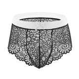 Men Sexy Crossdressing Erotic Sissy Lingerie See Through Mesh Lace Gay Underwear Male Bra Top Transparent Boxers Fetish Customs