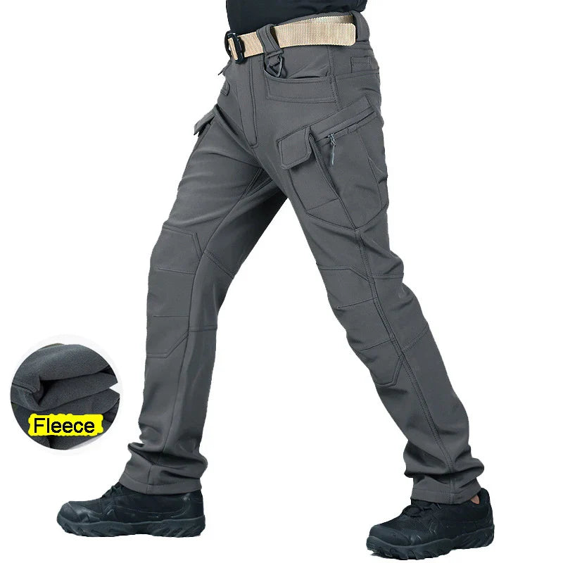 Men Summer Quick Dry Thin Outdoor Trekking Fishing Hiking Pants Waterproof Fleece Warm Military Tactical Cargo Skiing Trousers