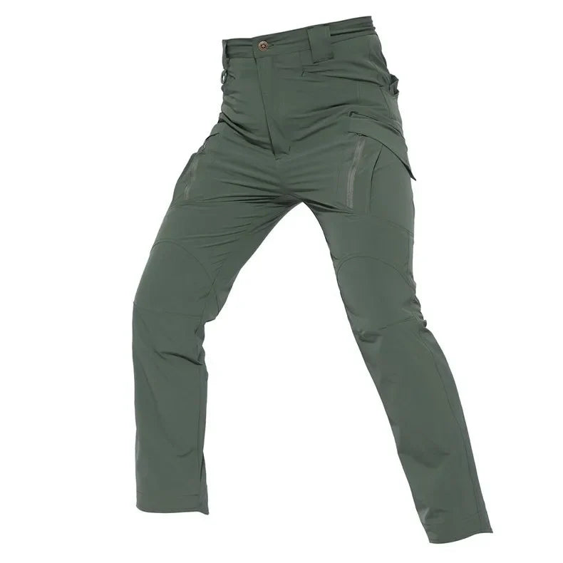 Men Summer Quick Dry Thin Outdoor Trekking Fishing Hiking Pants Waterproof Fleece Warm Military Tactical Cargo Skiing Trousers