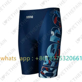 Men Swimwear Shorts Training Swim Trunks 2023 Summer Beach Tight Quick Dry Swimming Jammer Running Sports Surfing Swimsuit Pants