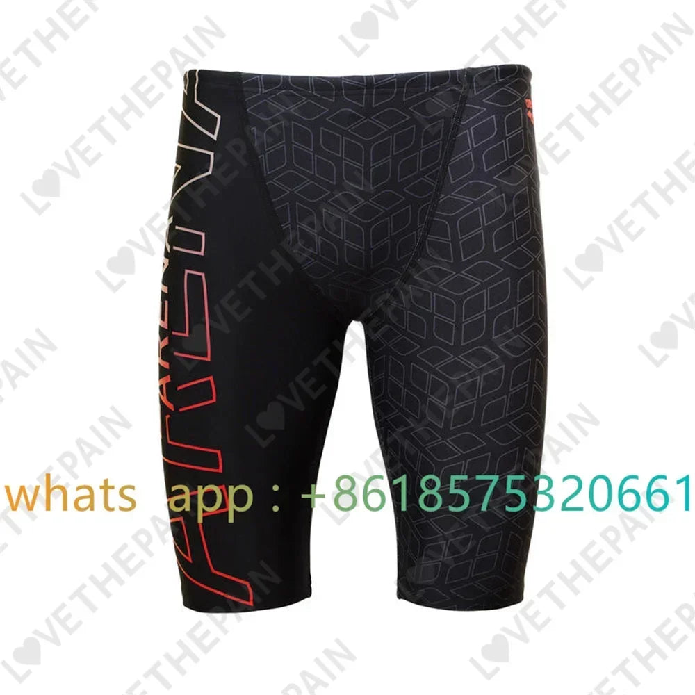 Men Swimwear Shorts Training Swim Trunks 2023 Summer Beach Tight Quick Dry Swimming Jammer Running Sports Surfing Swimsuit Pants