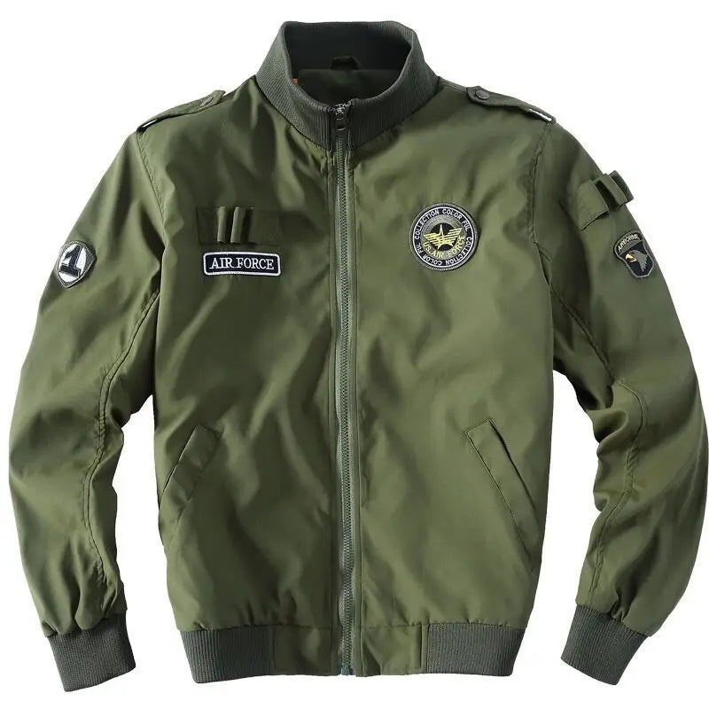 Men Winter Coat Heavy Fleece Male Cardigan Bomber Aviation Jumper Air Force One Man Aesthetic Clothing Workwear Military Jacket