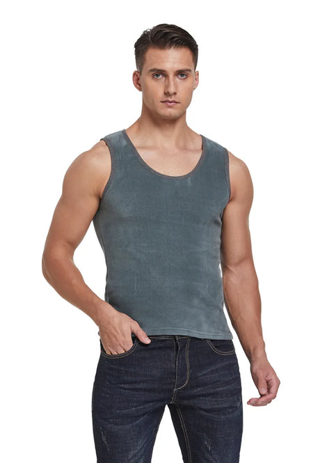 Men Winter Thermal Underwear Tops Body Sleeveless Vest Invisible Thermo Warmer Tank Tops for Men