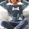 Men Winter Warm Flannel Pajama Set Long Sleeve Thick For Men Coral Velvet Cute Cartoon Sleepwear Suit Pyjamas Homewear