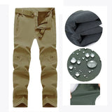 Men Winter Waterproof Climbing SkiingTrekking Fleece Fishing Tactical Sharkskin Military Pants Jackets Camping Hiking Trousers
