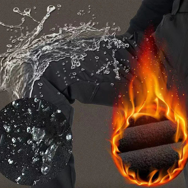 Men Winter Waterproof Climbing SkiingTrekking Fleece Fishing Tactical Sharkskin Military Pants Jackets Camping Hiking Trousers