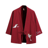 Men Women Cardigan Chinese Dragon Traditional Japanese Clothing Asian Clothes Samurai Crane Japanese Style Kimono Haori Coat