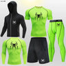 Men's Compression Sportswear Tights T-Shirt Mens Super Hero Clothes Thermal Underwear Men Running Sets Spider Print Clothing Man