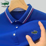 Men's Embroidery Brand Polo Shirt Spring/Summer High Quality High End Striped Edge Polo Neck Breathable Short Sleeve T-shirt Top