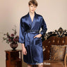 Men's Robe Nightgown Satin Kimono Bathrobe Gown Casual Sleepwear Plus Size Print Gold Home Dressing Gown 3XL 4XL 5XL