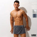 Men's Sexy Sleepwear Pajamas Short Bath Towel Pants Side Opening Bathrobe Jumpsuit Soft And Thick Bathrobe