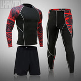 Men's Sports Suit MMA rashgard male Quick drying Sportswear Compression Clothing Fitness Training kit Thermal Underwear leggings