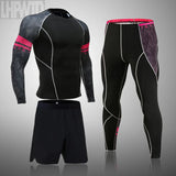 Men's Sports Suit MMA rashgard male Quick drying Sportswear Compression Clothing Fitness Training kit Thermal Underwear leggings