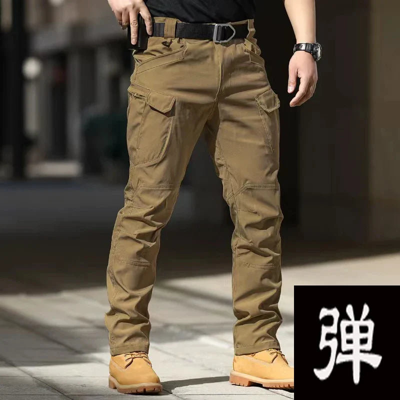 Men's Spring Fall Autumn Elastic Army Military Tactical Pants Camping Hiking Fishing Climbing Outdoor Trousers Quick Dry Sports