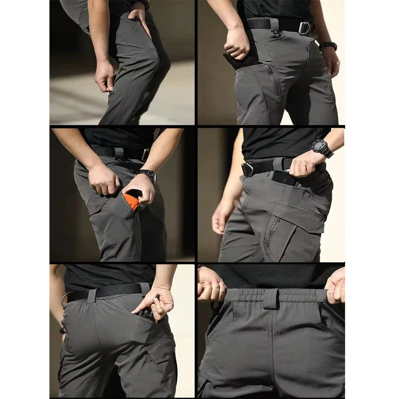 Men's Spring Fall Autumn Elastic Army Military Tactical Pants Camping Hiking Fishing Climbing Outdoor Trousers Quick Dry Sports