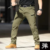 Men's Spring Fall Autumn Elastic Army Military Tactical Pants Camping Hiking Fishing Climbing Outdoor Trousers Quick Dry Sports