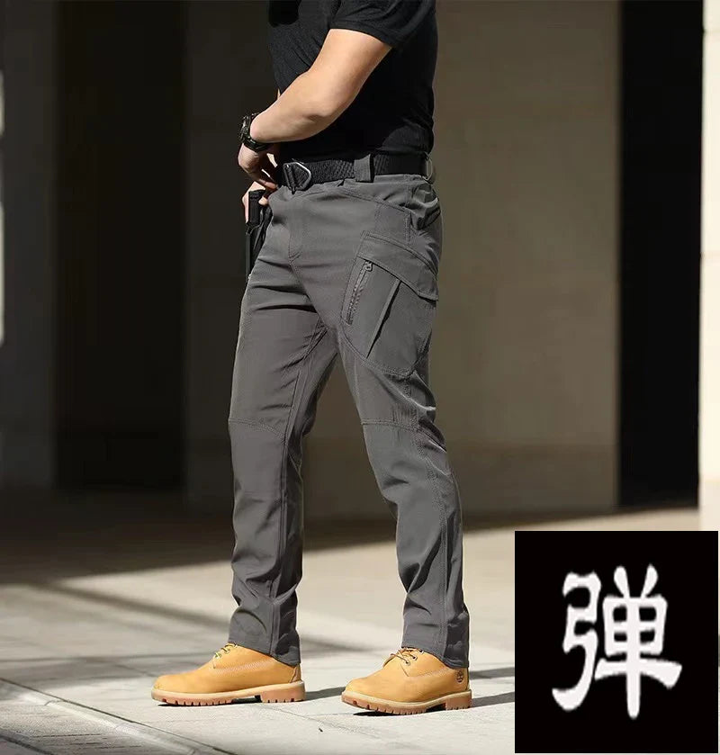 Men's Spring Fall Autumn Elastic Army Military Tactical Pants Camping Hiking Fishing Climbing Outdoor Trousers Quick Dry Sports