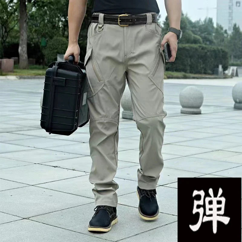Men's Spring Fall Autumn Elastic Army Military Tactical Pants Camping Hiking Fishing Climbing Outdoor Trousers Quick Dry Sports