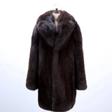 Men's fur coats mimic fox long trench coats mink skin warm casual jacket