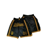 Mens 8 24 Legend Retro Yellow Basketball Shorts Embroidered with Pockets Suitable for Outdoor Sports