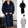 Mens Bathrobe Man Winter Warm Casual Flannel Robe Sleepwear Long Sleeve Plush Shawl Male Bath Robe Lounge Nightgown Home Clothes