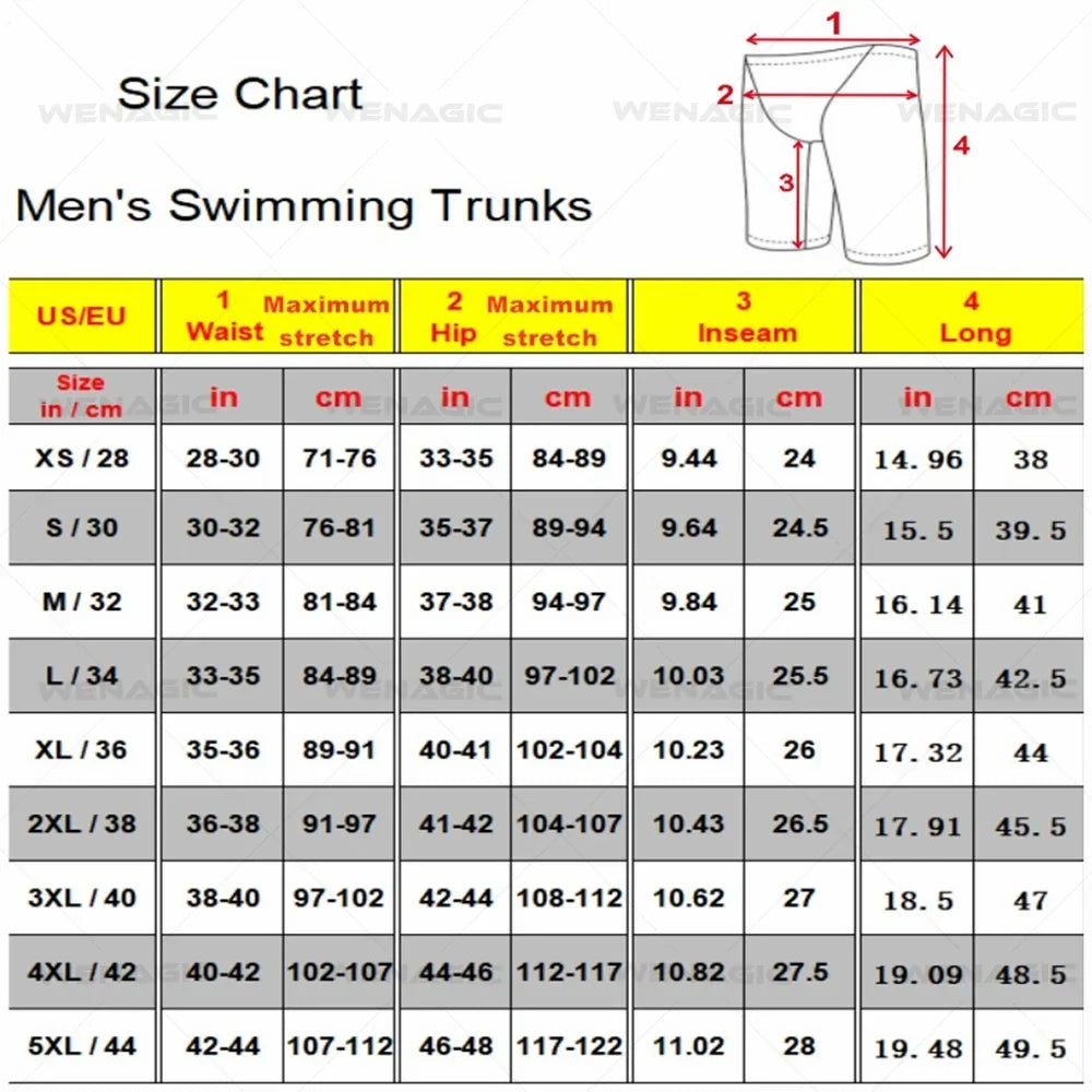 Mens Swim Trunks Lycra Pattern Beach Shorts Quick Dry Maritime Sports Swimming Pantalones Jammer Surfing Pants Safety Knickers