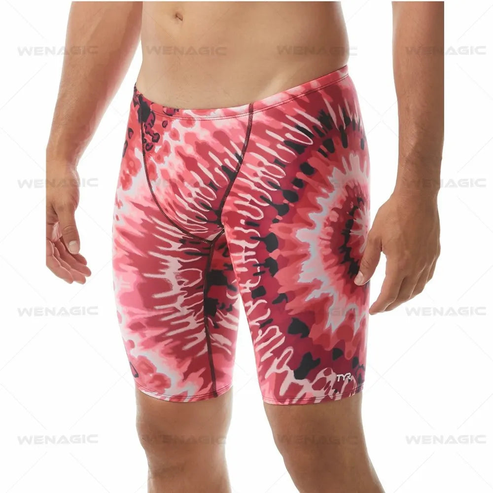 Mens Swim Trunks Lycra Pattern Beach Shorts Quick Dry Maritime Sports Swimming Pantalones Jammer Surfing Pants Safety Knickers