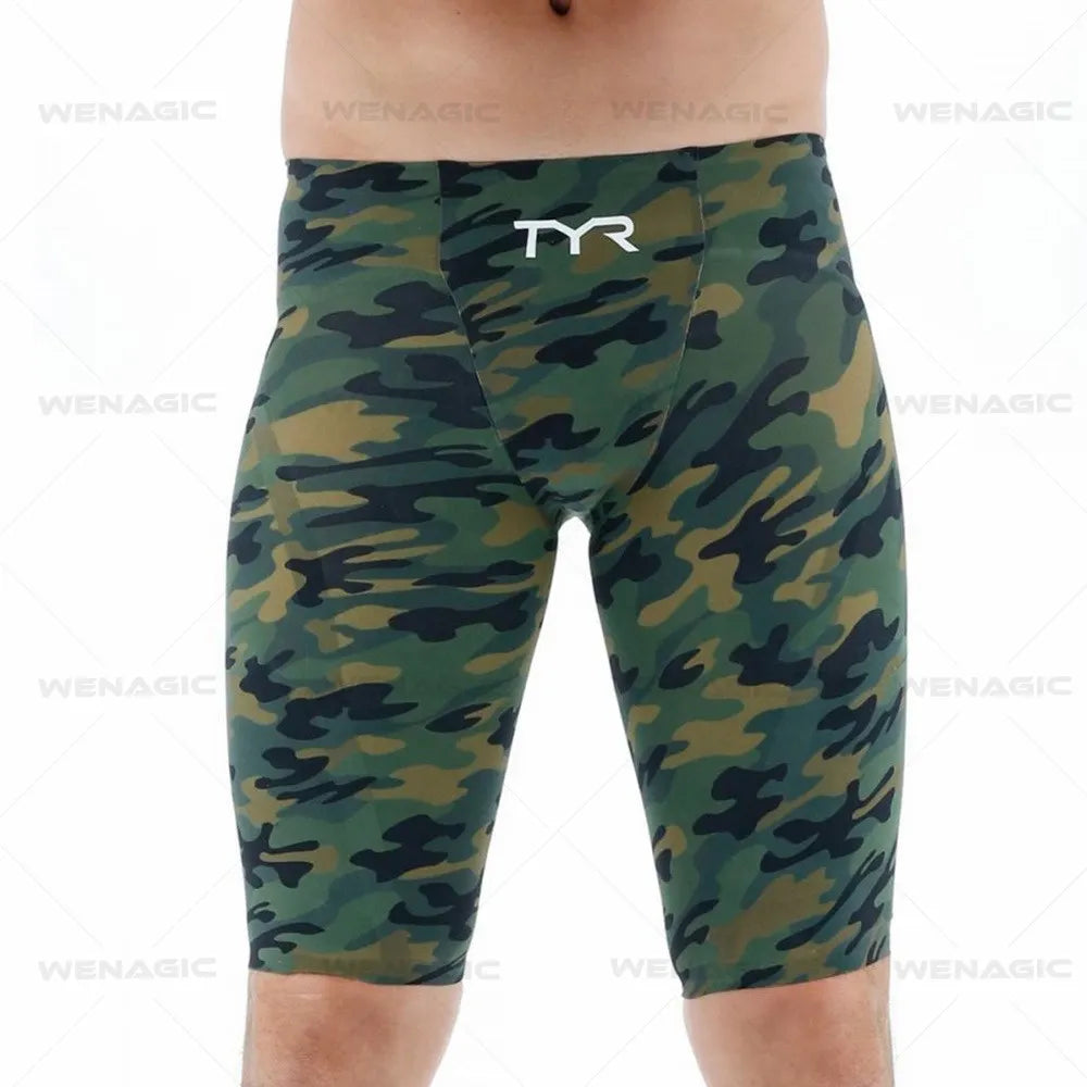 Mens Swim Trunks Lycra Pattern Beach Shorts Quick Dry Maritime Sports Swimming Pantalones Jammer Surfing Pants Safety Knickers