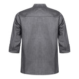 Mens Womens Stylish Chef Jacket Stand Collar Long Sleeve Cook Uniform with Pockets for Kitchen Restaurant Hotel Bakery Canteen