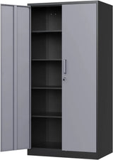 Metal Garage Storage Cabinet with Locking Doors and Adjustable Shelves, Steel Lockable File Cabinet,Locking Tool Cabinets