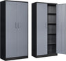 Metal Garage Storage Cabinet with Locking Doors and Adjustable Shelves, Steel Lockable File Cabinet,Locking Tool Cabinets