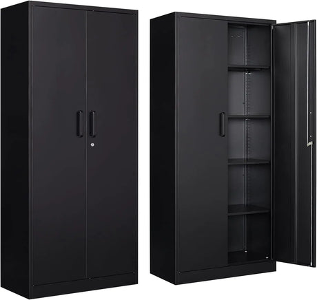 Metal Garage Storage Cabinet with Locking Doors and Adjustable Shelves, Steel Lockable File Cabinet,Locking Tool Cabinets