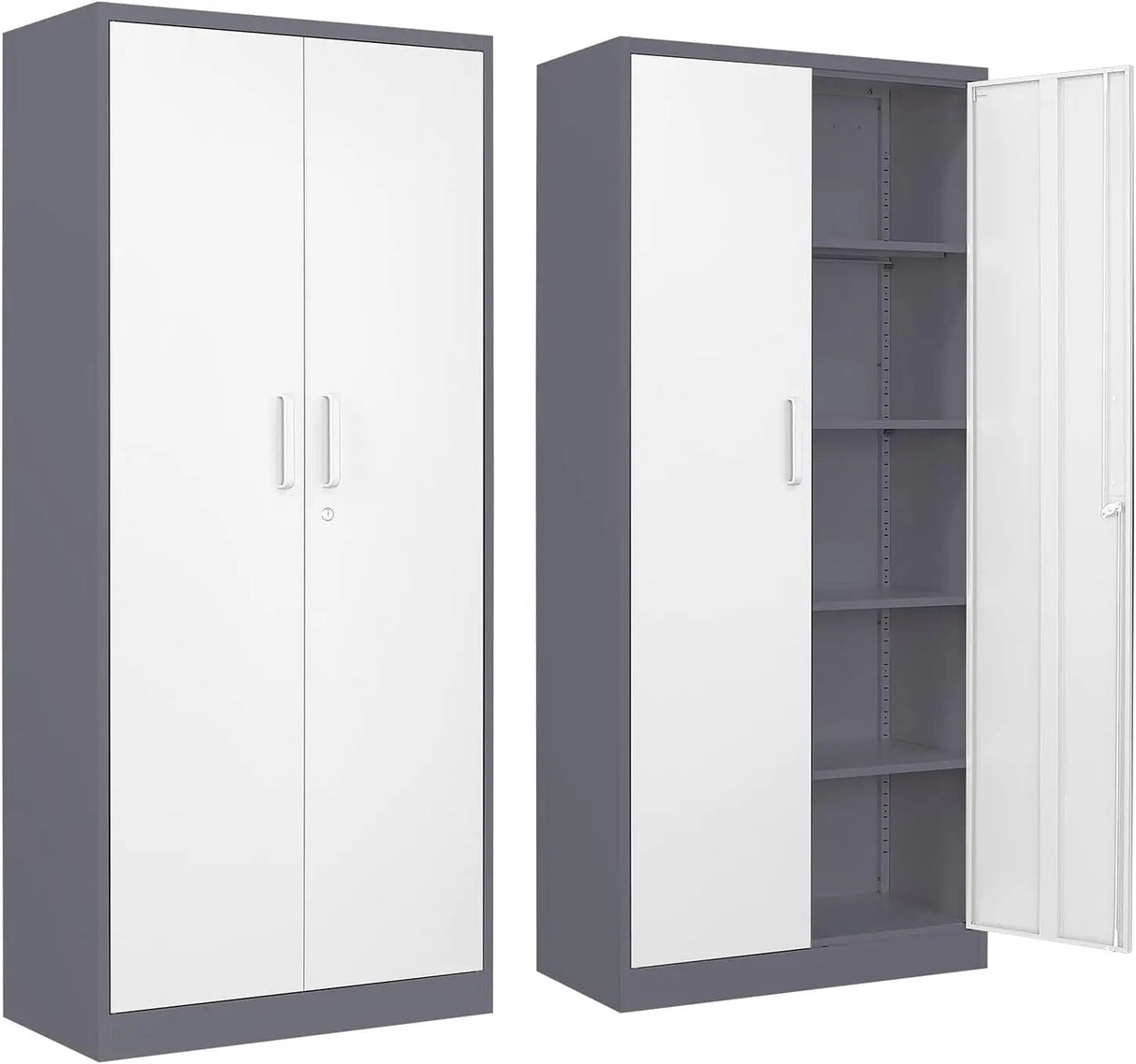 Metal Garage Storage Cabinet with Locking Doors and Adjustable Shelves, Steel Lockable File Cabinet,Locking Tool Cabinets