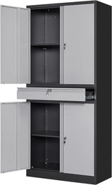 Metal Garage Storage Cabinet with Locking Doors and Adjustable Shelves, Steel Lockable File Cabinet,Locking Tool Cabinets