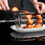 Metal Rotisserie Skewer Barbecue Meat Skewer Machine Oven Kebab Maker Grill Kabob Maker Machine BBQ Steel Roaster